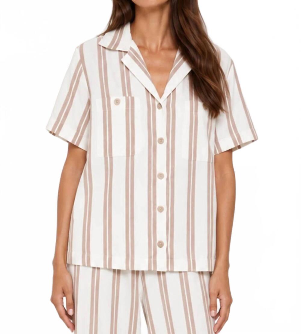 NEW THE UPSIDE baja katia collared shirt in stripe